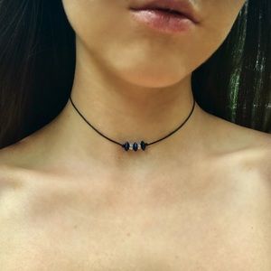 Blue Luster Hematite Choker Necklace